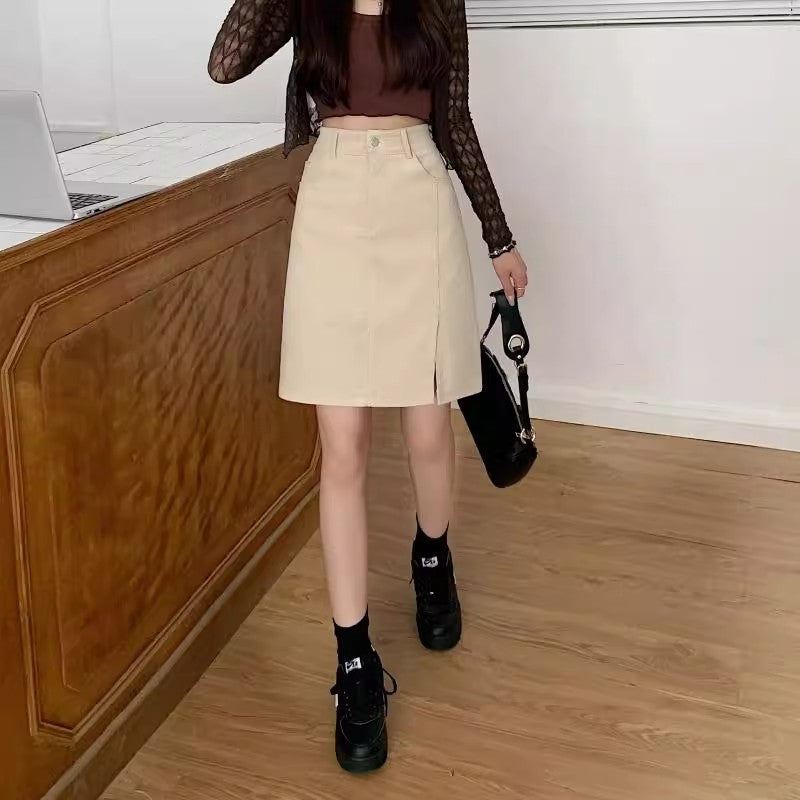 Elara Corduroy A Line Midi Skirt