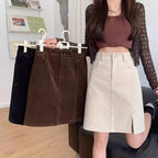 Elara Corduroy A Line Midi Skirt
