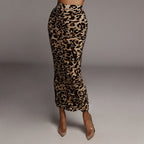 Sienna Animal Print Pleated Midi Skirt