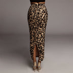 Sienna Animal Print Pleated Midi Skirt