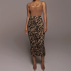 Sienna Animal Print Pleated Midi Skirt