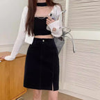 Elara Corduroy A Line Midi Skirt