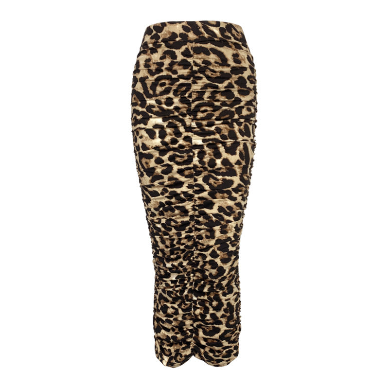 Sienna Animal Print Pleated Midi Skirt