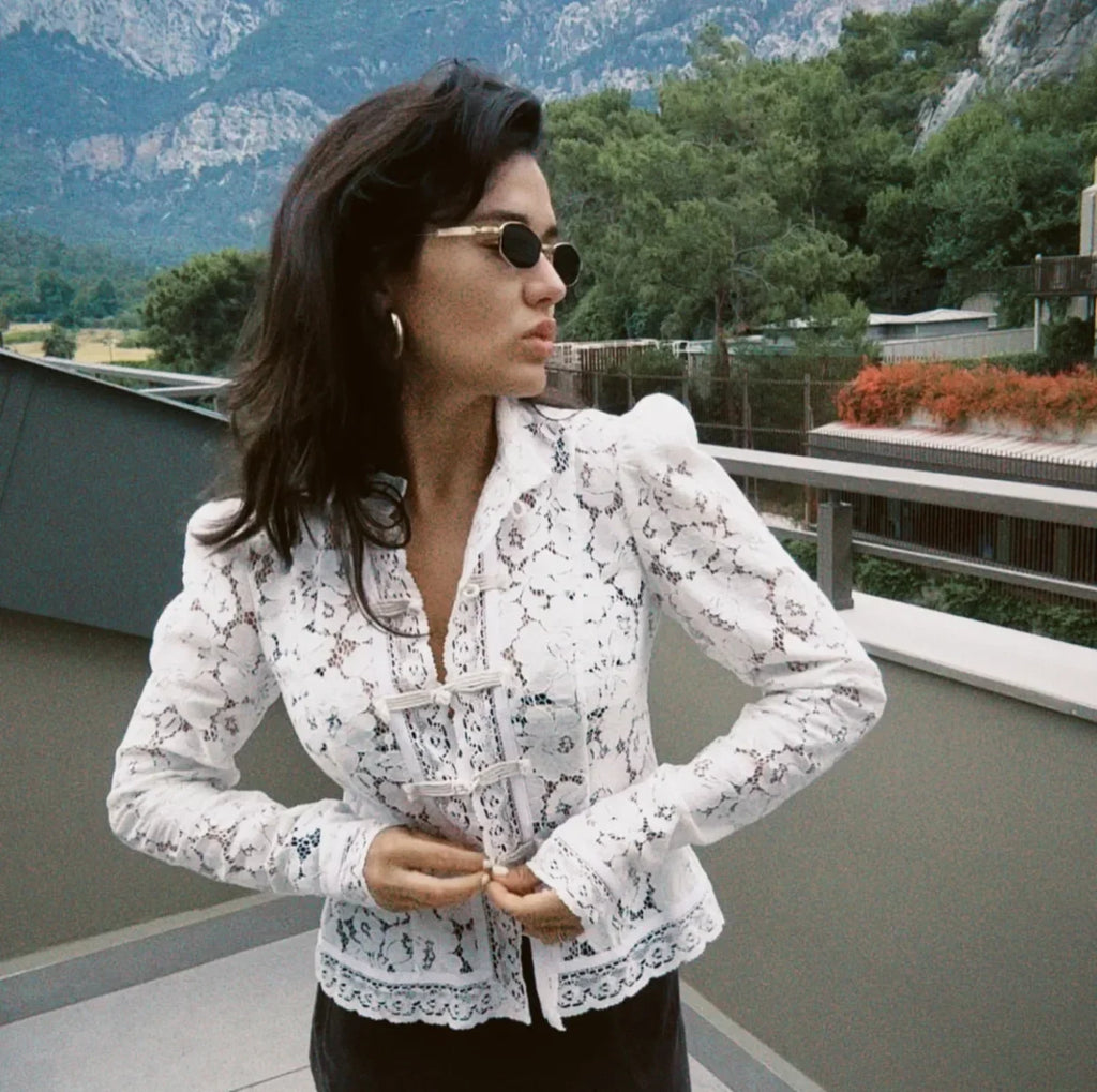 WOLZI Fontaine Lace Blouse White - product image 17