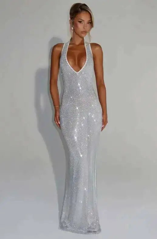 WOLZI Aurelia Sequin Halter Maxi Dress - product image 7