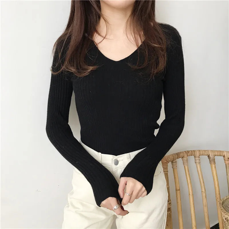 Celine V Neck Knit Sweater