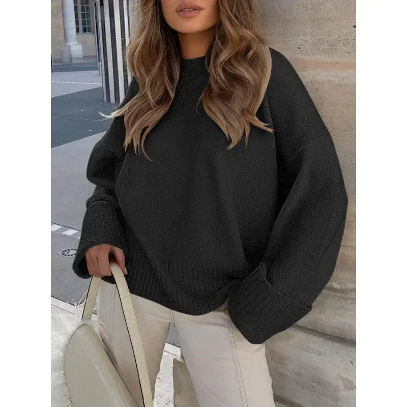 Harper Relaxed Crew Neck Knit Sweater
