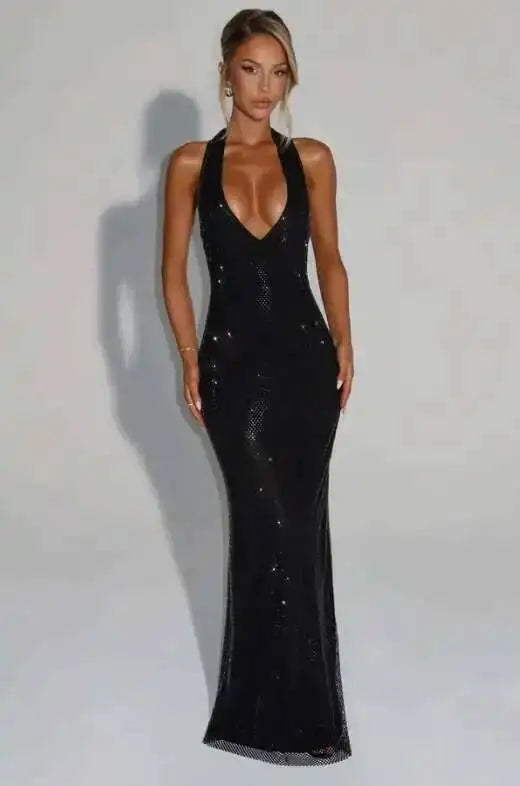 WOLZI Aurelia Sequin Halter Maxi Dress - product image 11