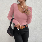 Avery Ribbed V Neck Knit Sweater
