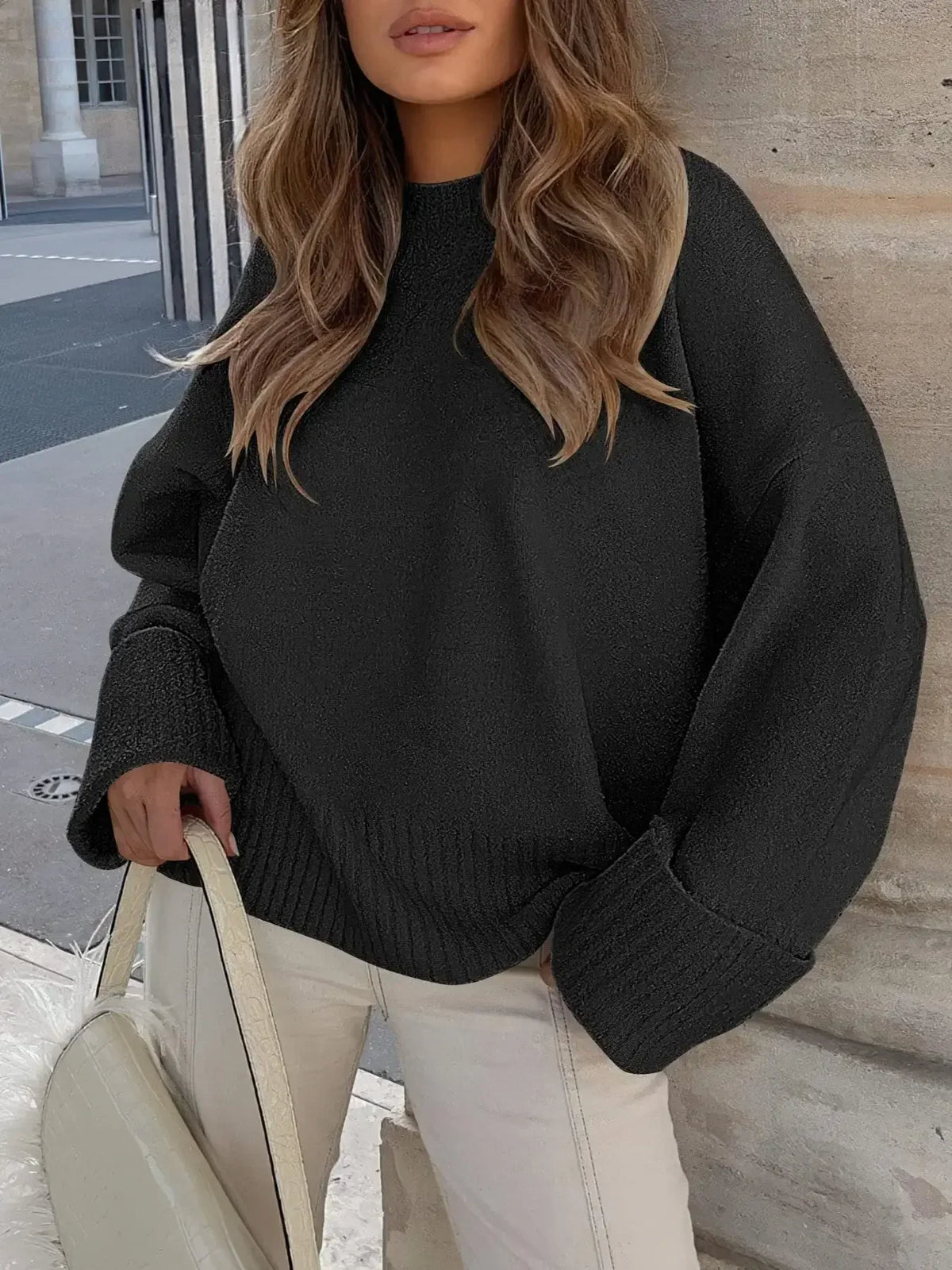 Harper Relaxed Crew Neck Knit Sweater