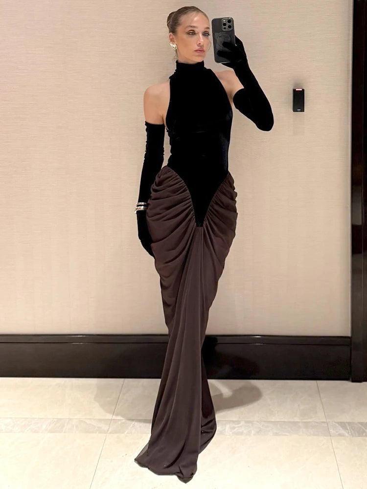 WOLZI Sable Velvet Halter Dress - product image 1