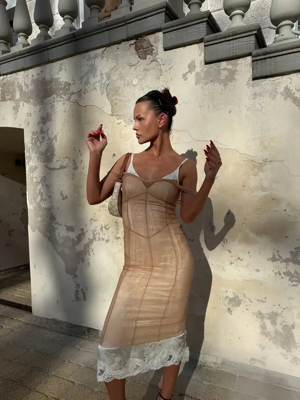 WOLZI Noella Sheer Mesh Midi Dress - product image 8