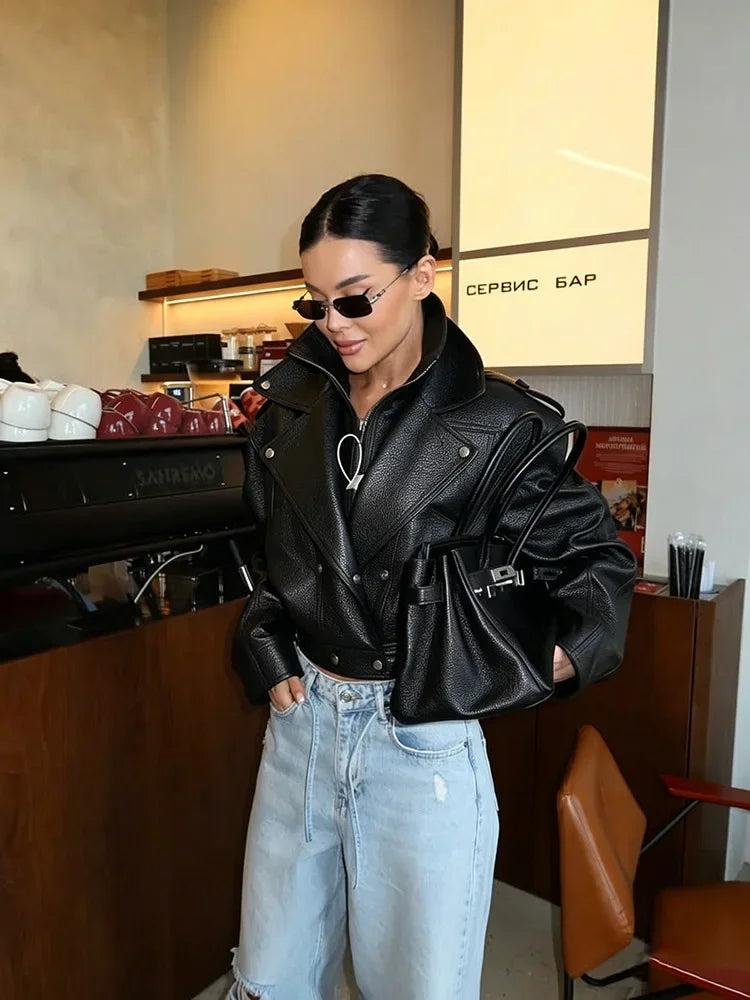 WOLZI Sloane Cropped Faux Leather Jacket - product image 2
