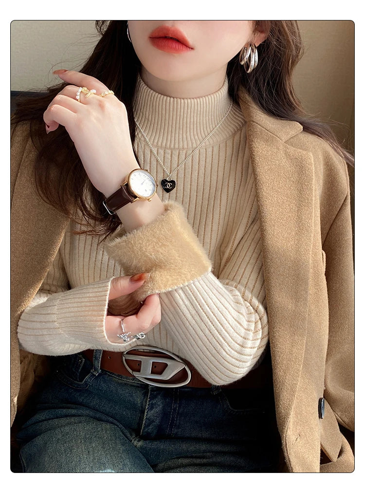 Elise Fleece Lined Turtleneck Sweater