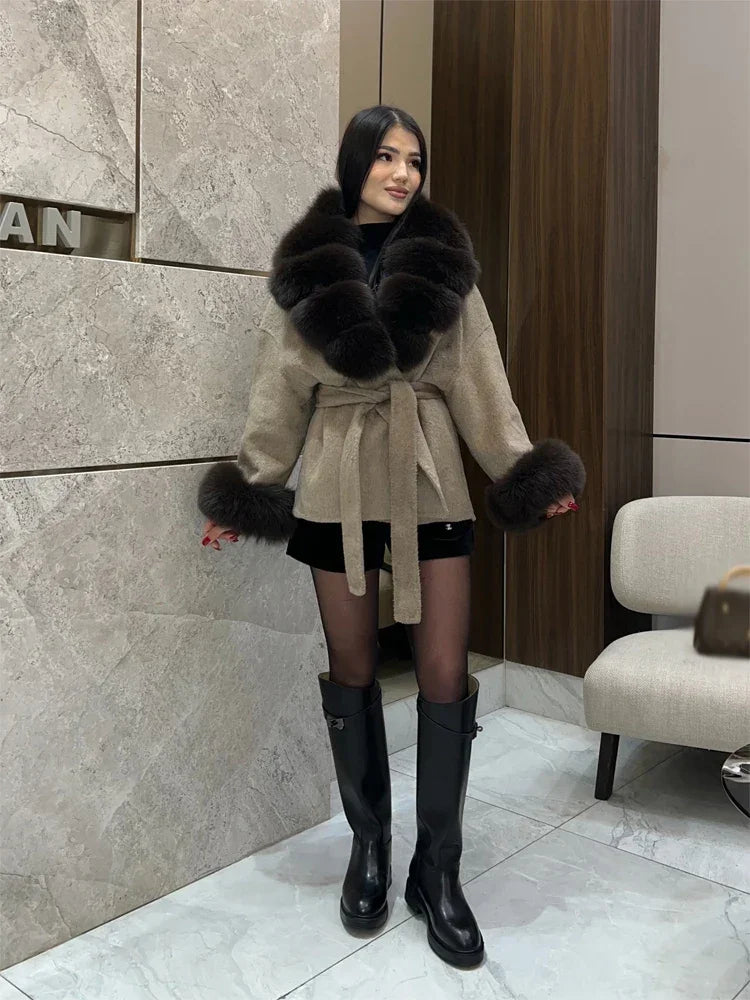 WOLZI Marielle Faux Fur Belted Coat - product image 16