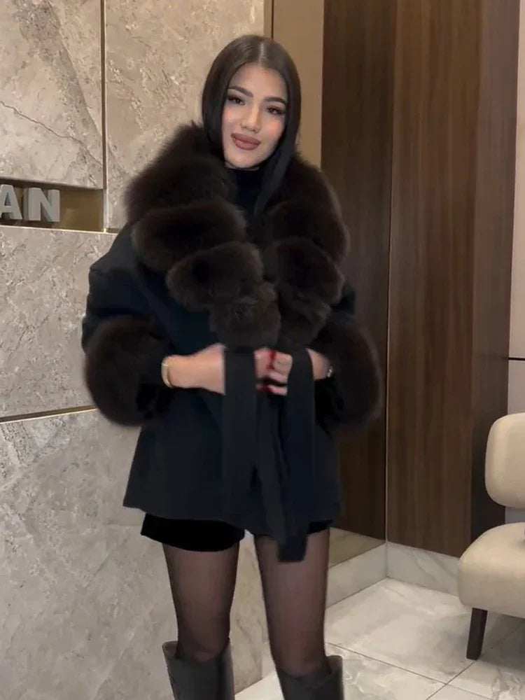 WOLZI Marielle Faux Fur Belted Coat - product image 8