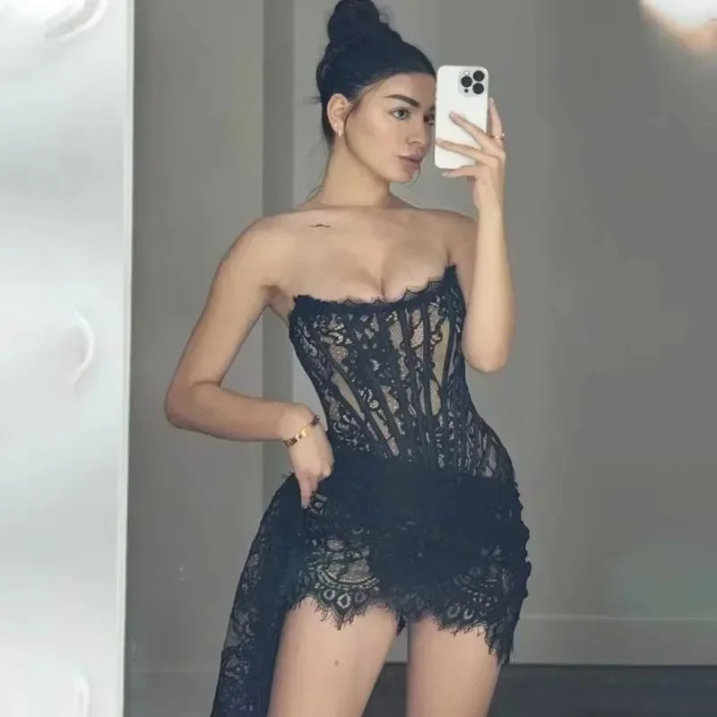 WOLZI Seraphine Sheer Lace Mini Dress - product image 6