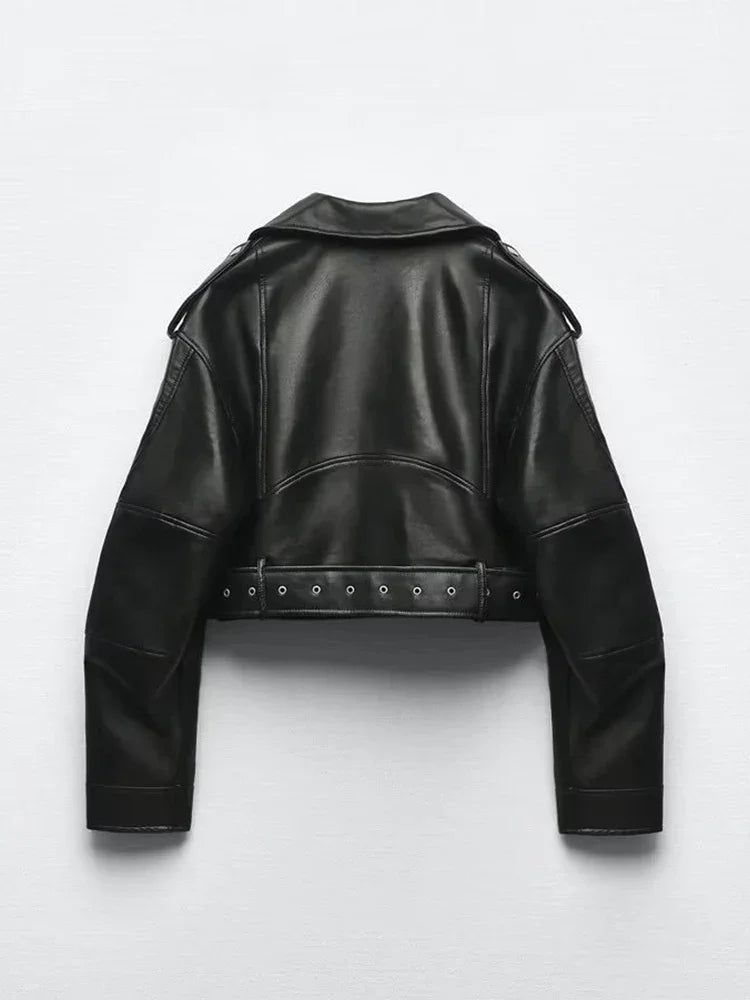 WOLZI Raven Belted Faux Leather Jacket - product image 8