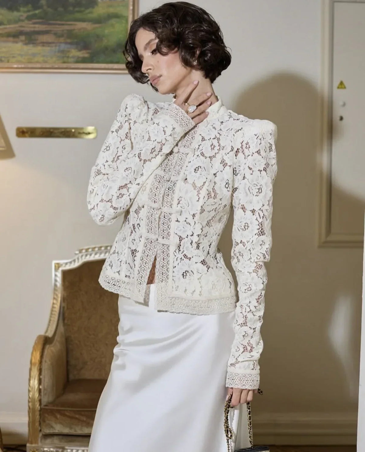WOLZI Fontaine Lace Blouse White - product image 6
