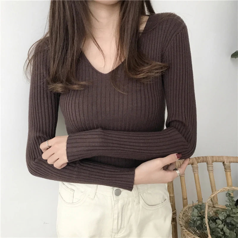 Celine V Neck Knit Sweater