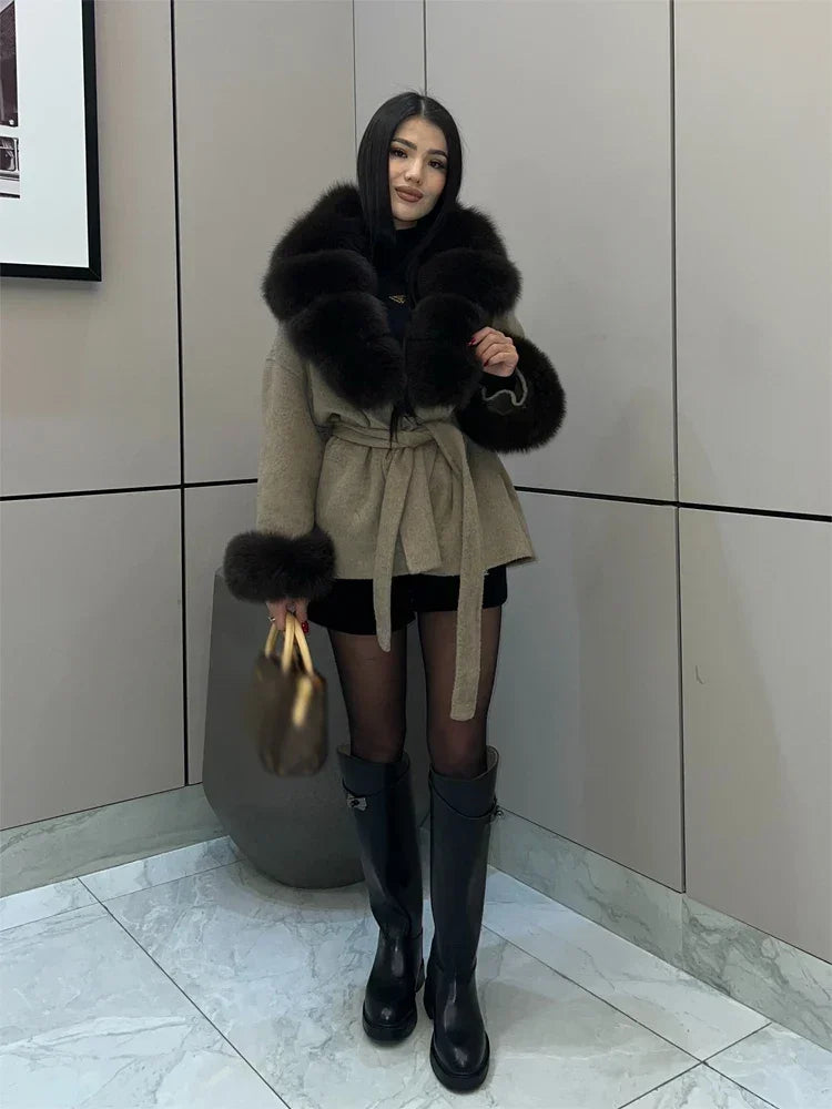 WOLZI Marielle Faux Fur Belted Coat - product image 14