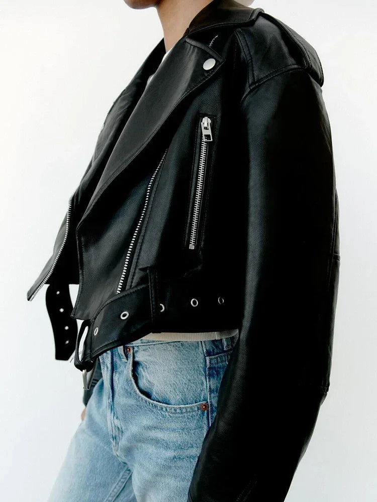 WOLZI Raven Belted Faux Leather Jacket - product image 9