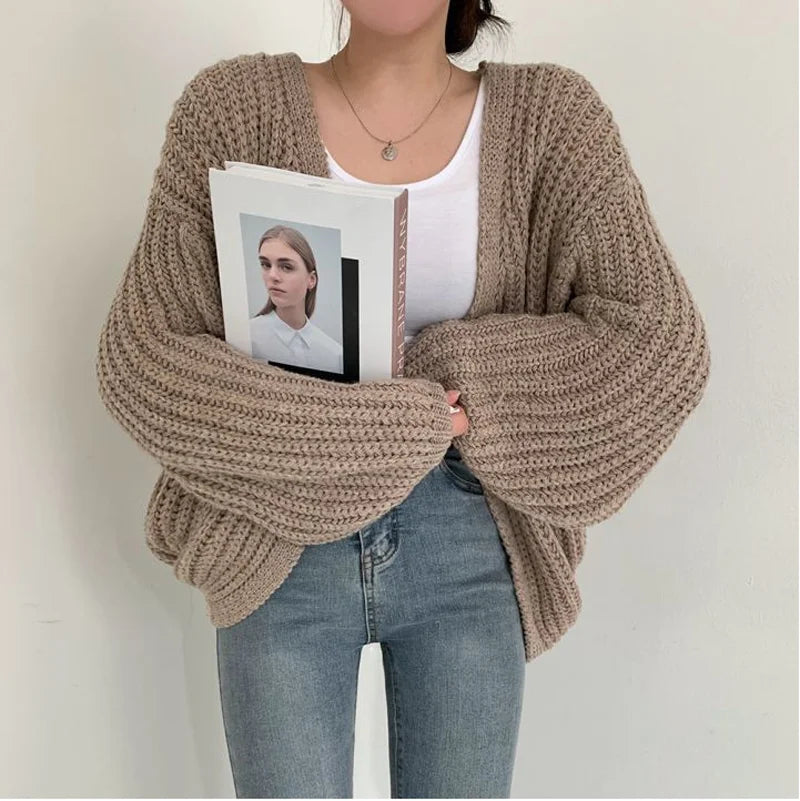 Arden Lantern Sleeve Knit Cardigan