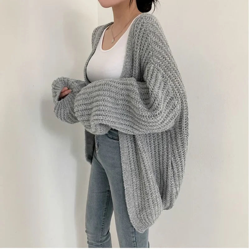 Arden Lantern Sleeve Knit Cardigan