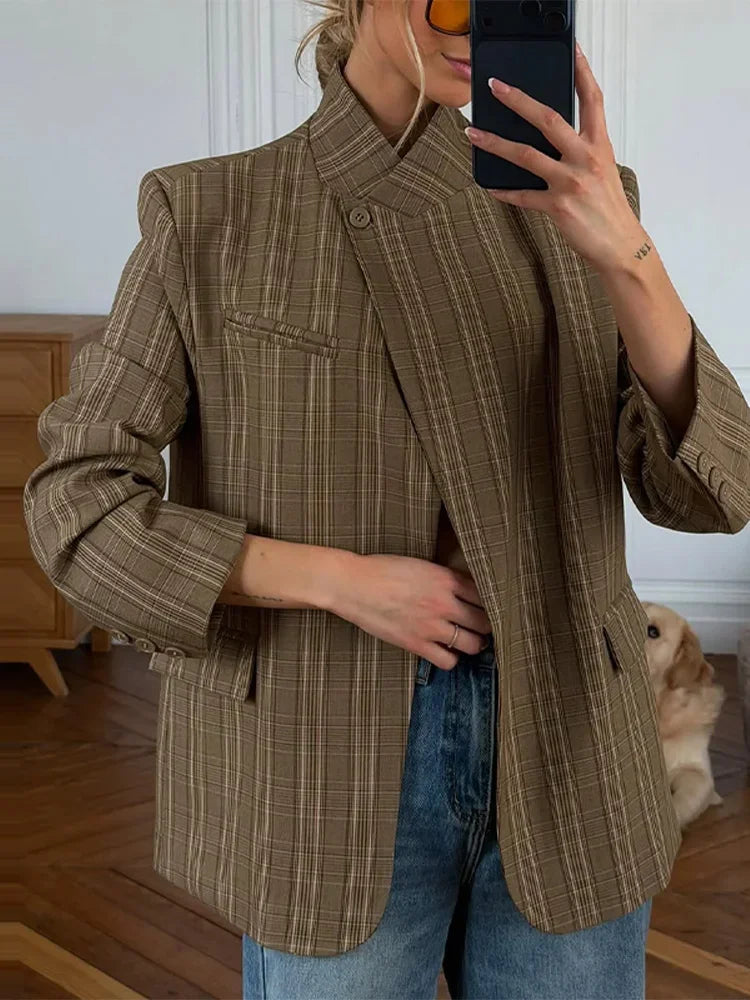 WOLZI Briar Brown Plaid Blazer - product image 4