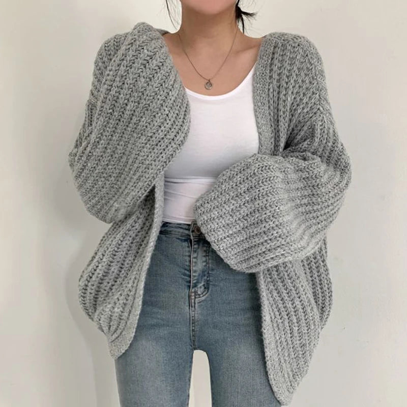 Arden Lantern Sleeve Knit Cardigan