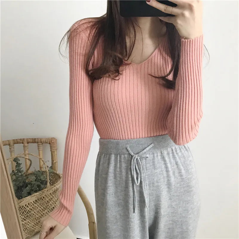 Celine V Neck Knit Sweater