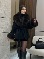 WOLZI Marielle Faux Fur Belted Coat - product image 2