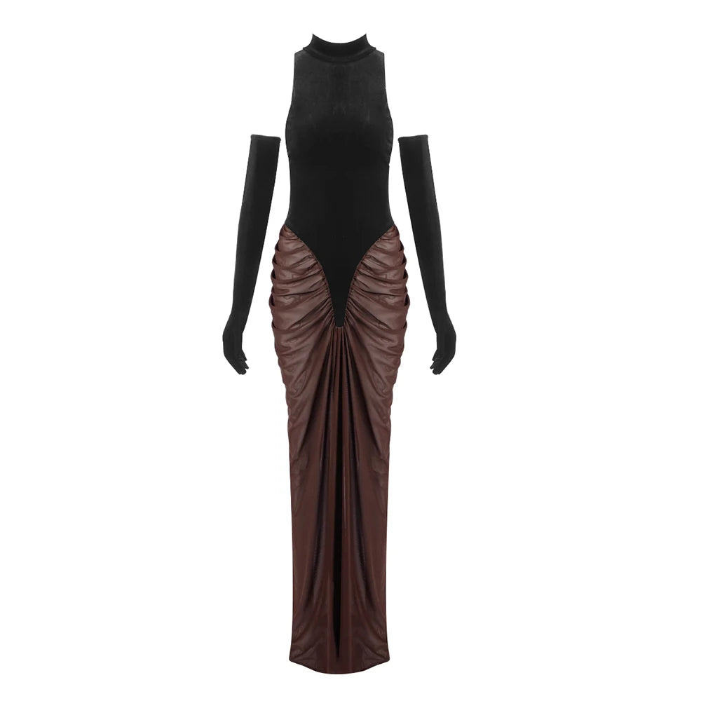 WOLZI Sable Velvet Halter Dress - product image 10