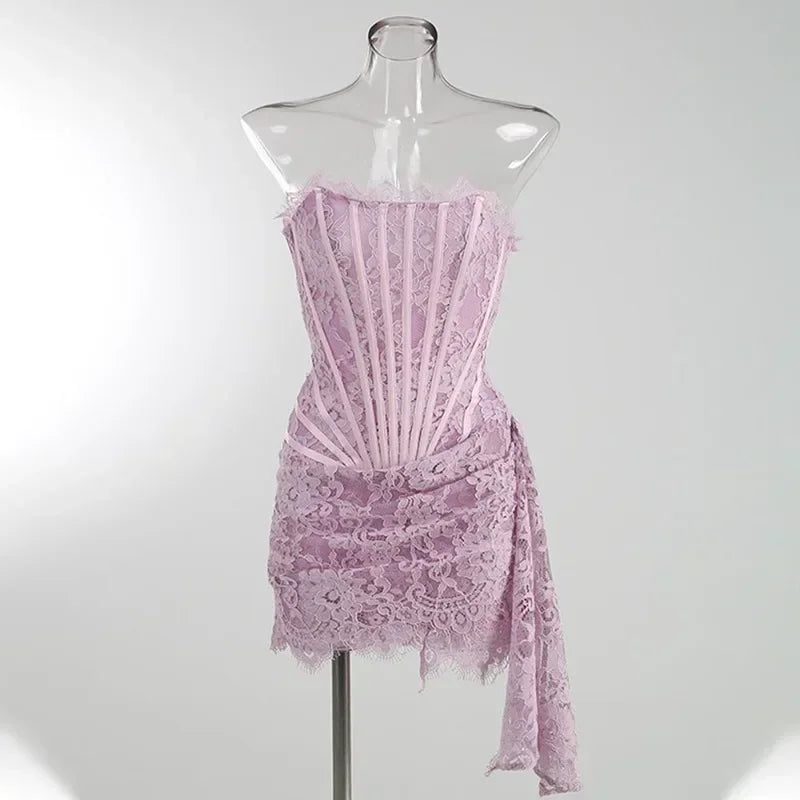 WOLZI Seraphine Sheer Lace Mini Dress - product image 60