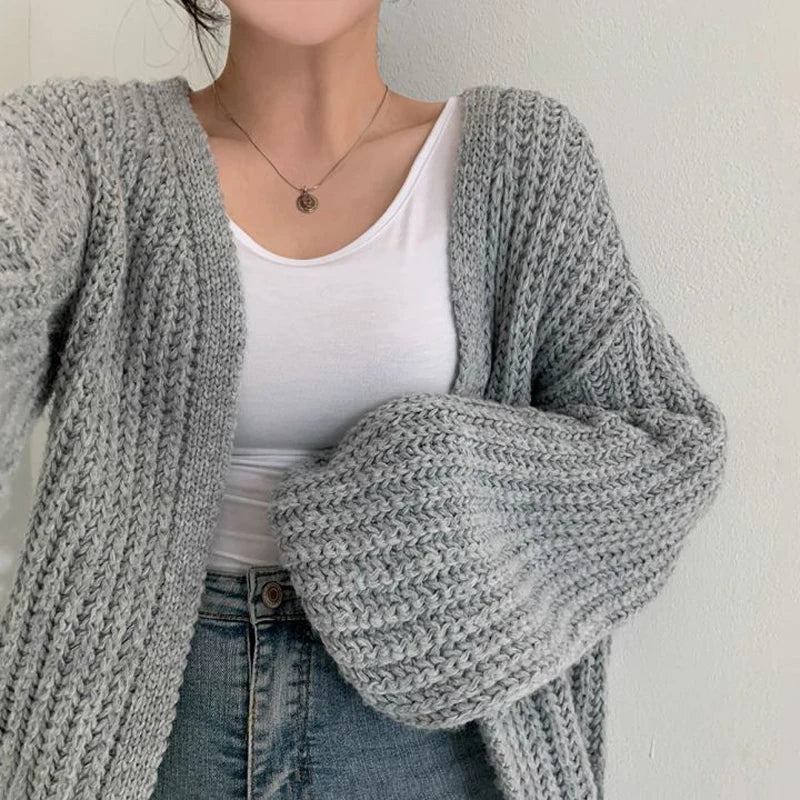 Arden Lantern Sleeve Knit Cardigan