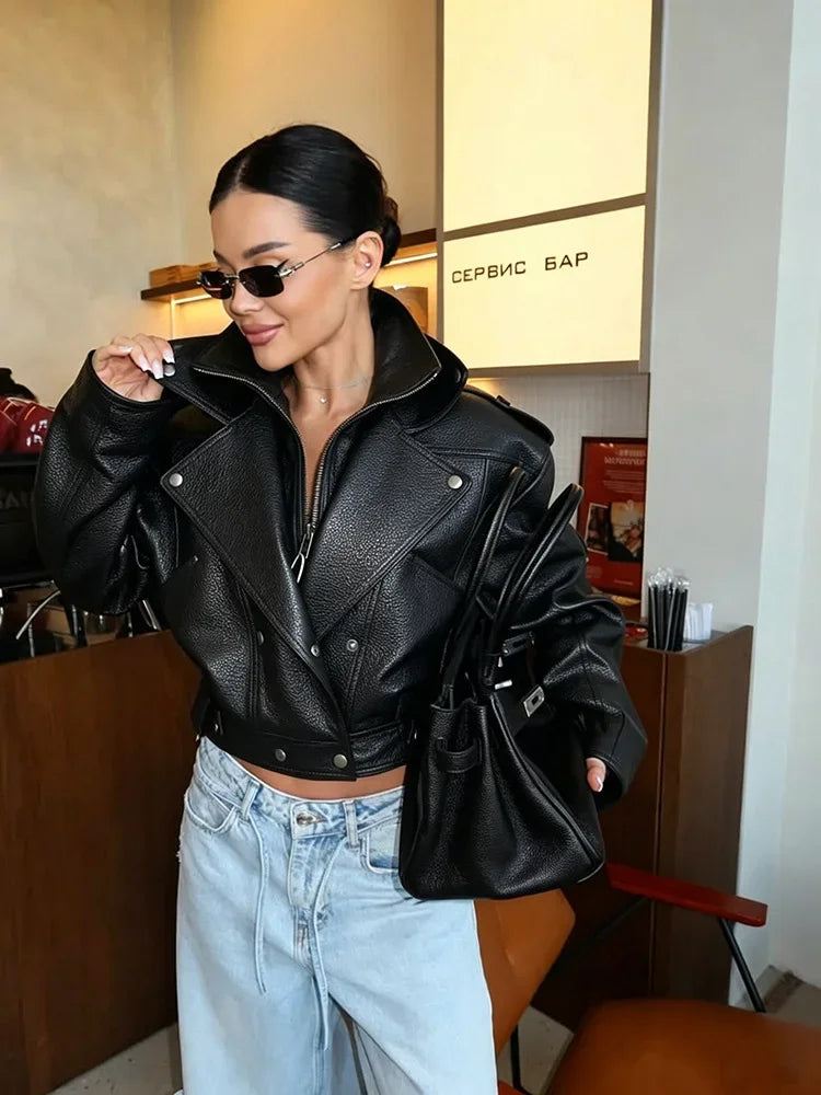 WOLZI Sloane Cropped Faux Leather Jacket - product image 8