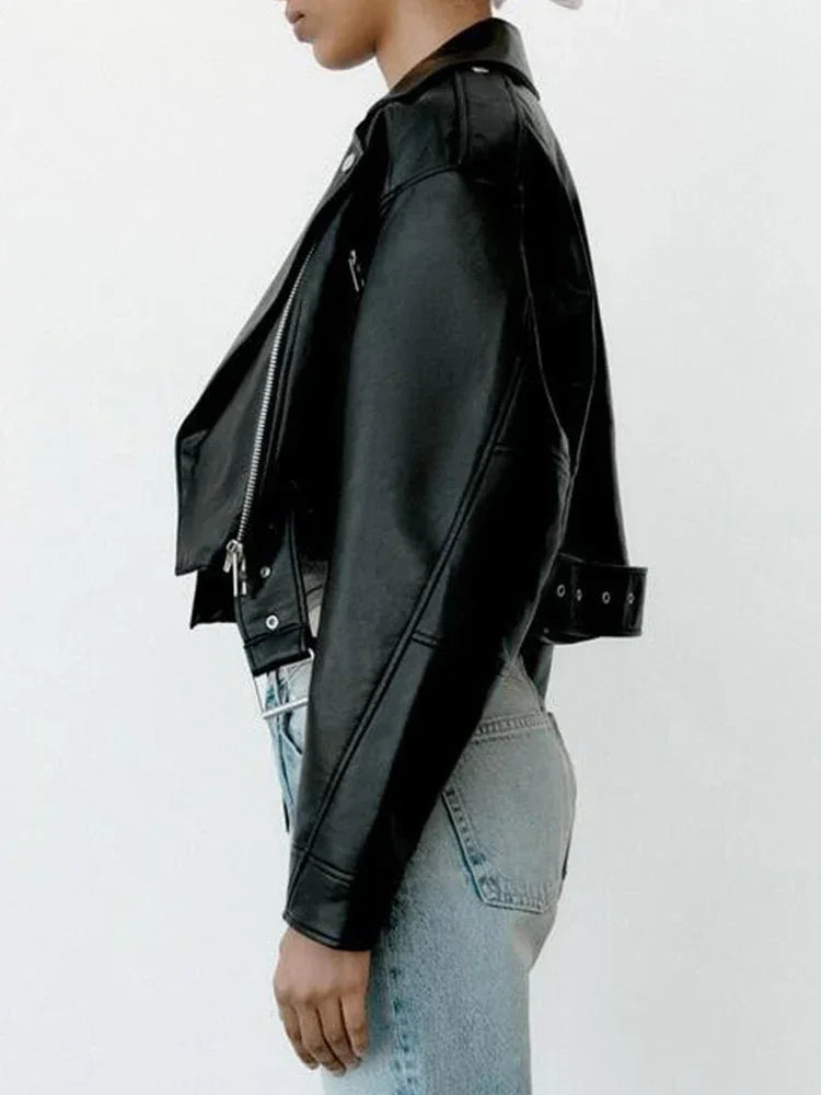 WOLZI Raven Belted Faux Leather Jacket - product image 4