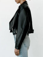 WOLZI Raven Belted Faux Leather Jacket - product image 4