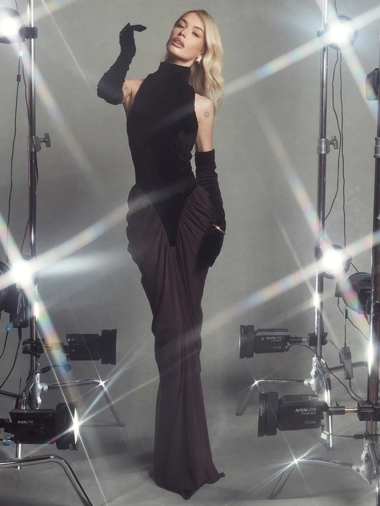 WOLZI Sable Velvet Halter Dress - product image 5