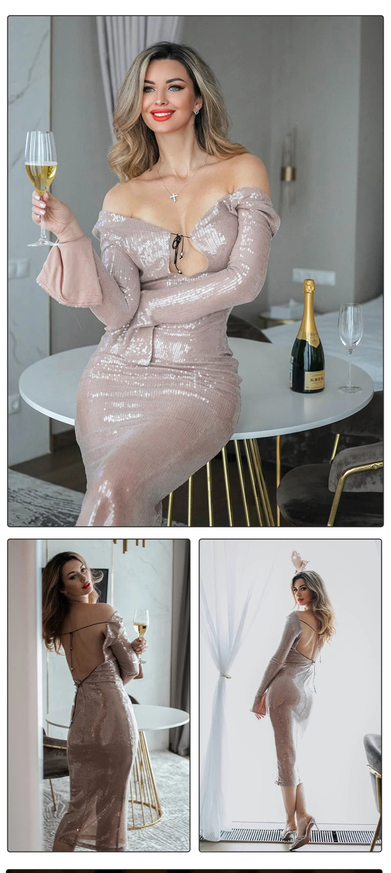 WOLZI Lunelle Sequin Sleeve Dress - product image 9