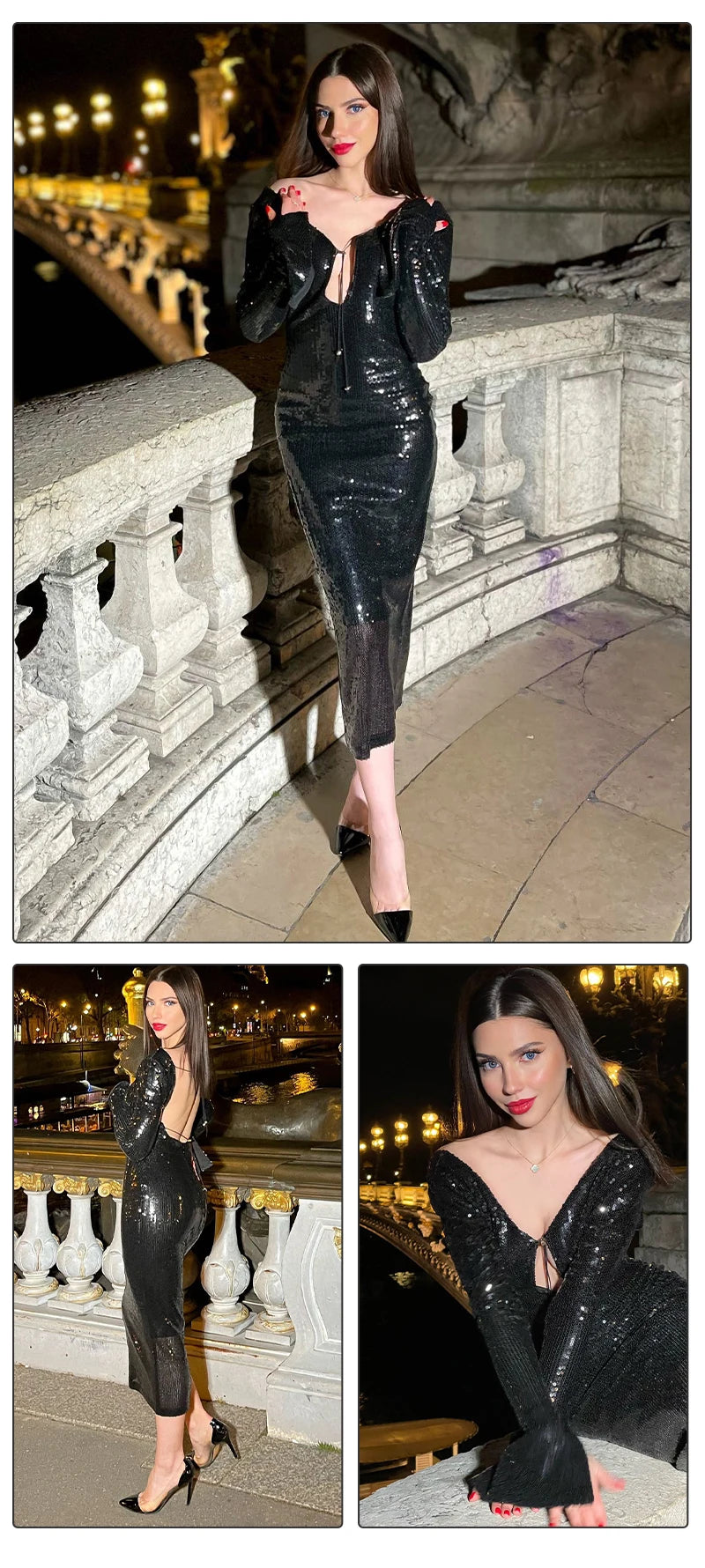 WOLZI Lunelle Sequin Sleeve Dress - product image 12