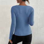 Avery Ribbed V Neck Knit Sweater
