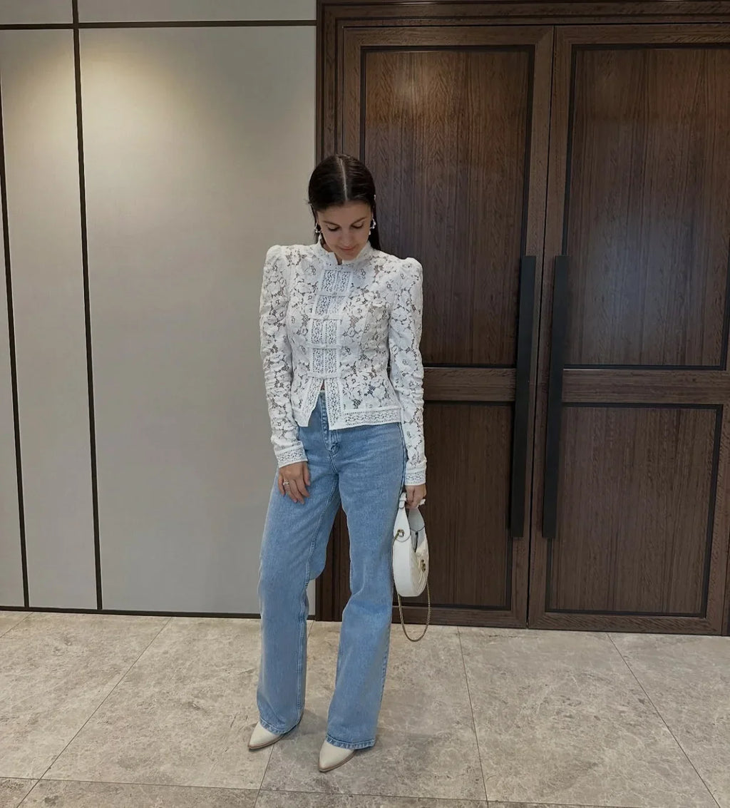 WOLZI Fontaine Lace Blouse White - product image 13
