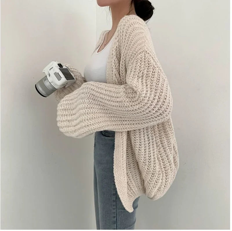 Arden Lantern Sleeve Knit Cardigan