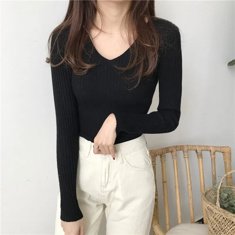 Celine V Neck Knit Sweater