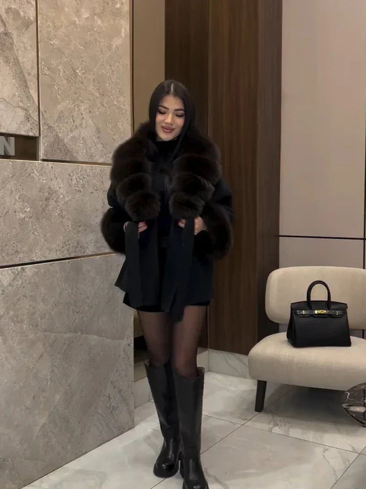 WOLZI Marielle Faux Fur Belted Coat - product image 7