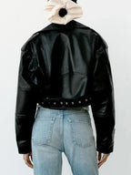 WOLZI Raven Belted Faux Leather Jacket - product image 10
