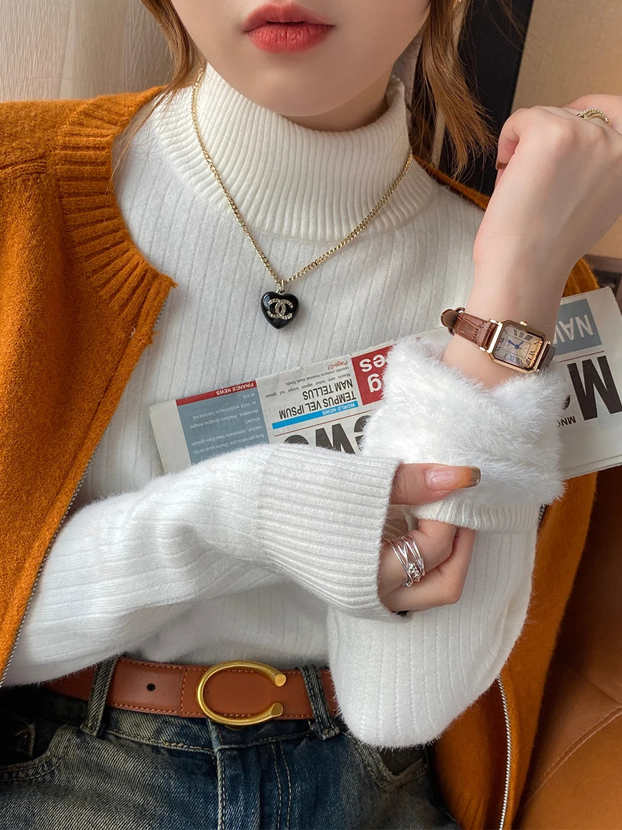 Elise Fleece Lined Turtleneck Sweater