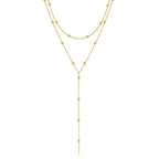 Solara Tassel Layered Necklace in gold by WOLZI