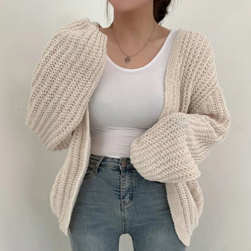 Arden Lantern Sleeve Knit Cardigan